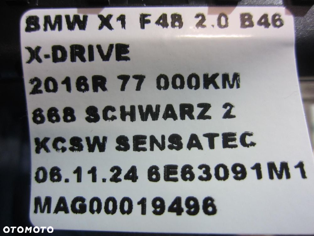 BMW X1 F48 F39 PANEL STEROWANIA KLIMATYZACJI 9371462 9471104 64119371462 - 8