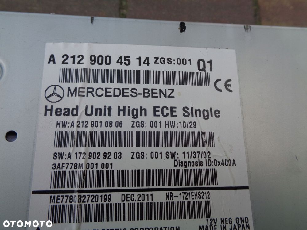 nawigacja radio cd mercedes w212 2129004514 - 2