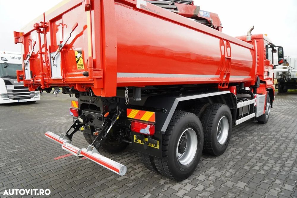 MAN TGS 26.400 / 6x4 / BASCULĂ DUBLĂ + HDS HMF 1530 K2 / HIDRODOXIE LATERALĂ / GRAPPER / TELECOMANDĂ / NAVIGAȚIE / - 19