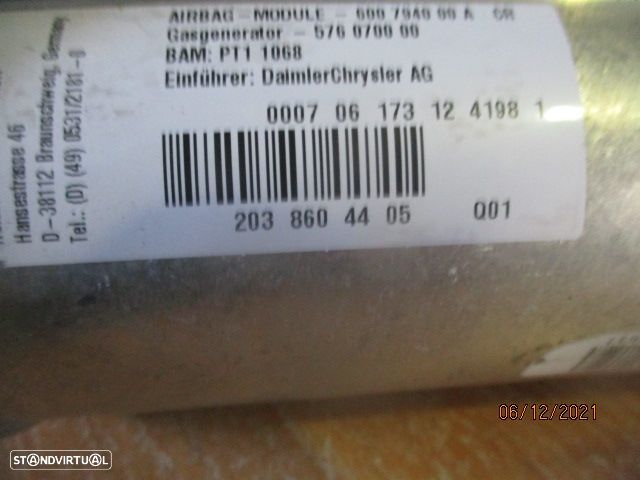 Airbag Passageiro 2038604405Q MERCEDES W203  SPORT COUPE 2006 - 3