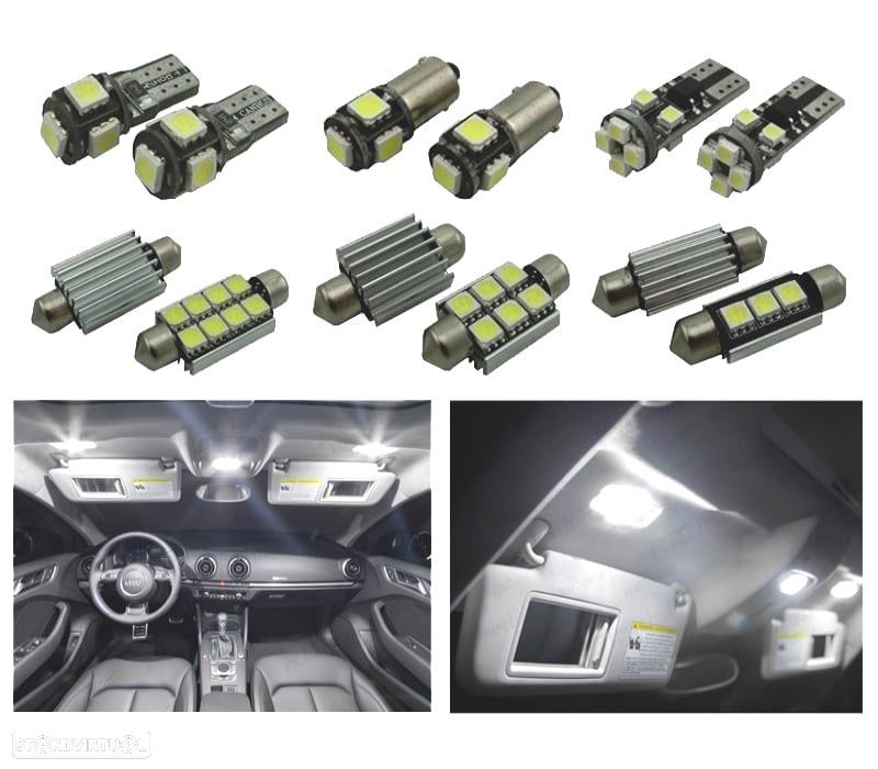 KIT 17 LAMPADAS LED INTERIOR PARA AUDI A3 S3 8 V SEDAN QUATTRO SPORTBACK LIMUSINA 14- - 1