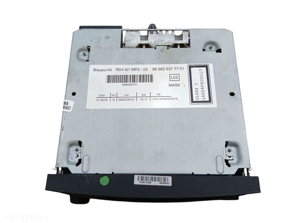 RADIO CITROEN C5 III (2008-2010) 2.0 HDI 140KM 966639377701 - 2