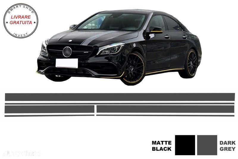 Set Stickere Gri Inchis Mercedes CLA W117 C117 X117 (2013-2016) A-Class W176 (2012- livrare gratuita - 1