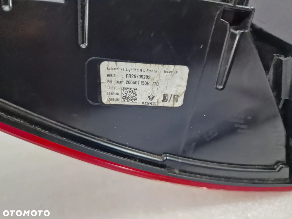 RENAULT MEGANE IV KOMBI 16- PRAWA LAMPA TYLNA TYLNIA TYŁ , NR 265501150R , NR AUKCJI LMT144 - 8