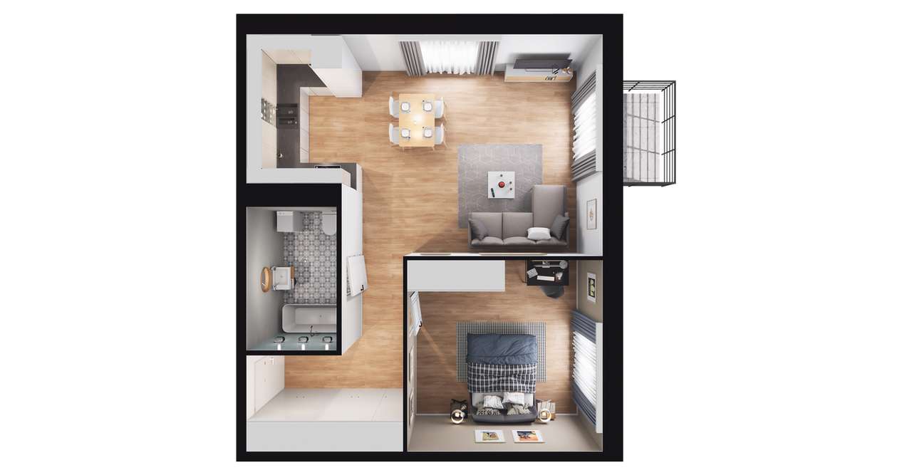 2-pokojowe mieszkanie 53m2 + balkon Bezpośrednio