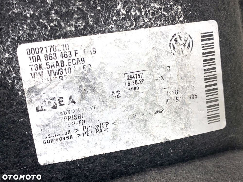 WYKŁADZINA BAGAŻNIKA  VW ID.3 (E11) 2019 - 2022 Pro 150 kW [204 KM] elektryczny 2021 - 2022 - 3