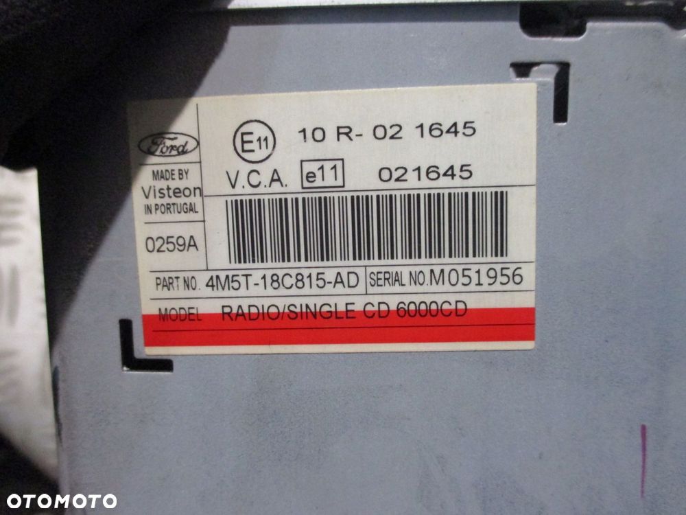RADIO FABRYCZNE CD FORD FOCUS MK2 C-MAX I 4M5T-18C815-AD - 4