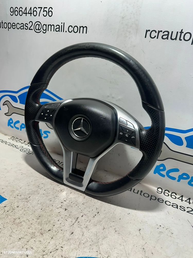 .Volante Guiador Pele Pele Perfurada Multifunções Comandos Patilhas Original AMG Flat Bottom Mercedes Benz Classe A W176 - 3