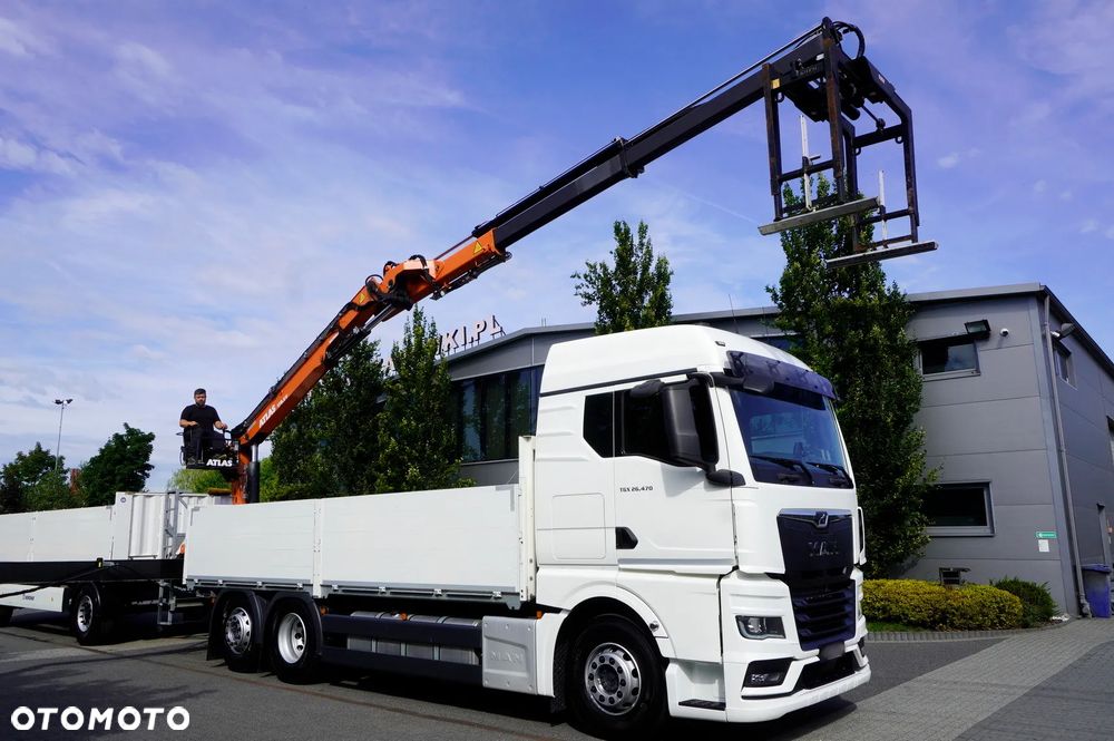 MAN TGX 26.470 6x2-4 / 30 tys. km!!! / HDS Atlas 170.2vb-a12 / oś skrętna / Przyczepa Krone 18 EPAL_260983 - 3