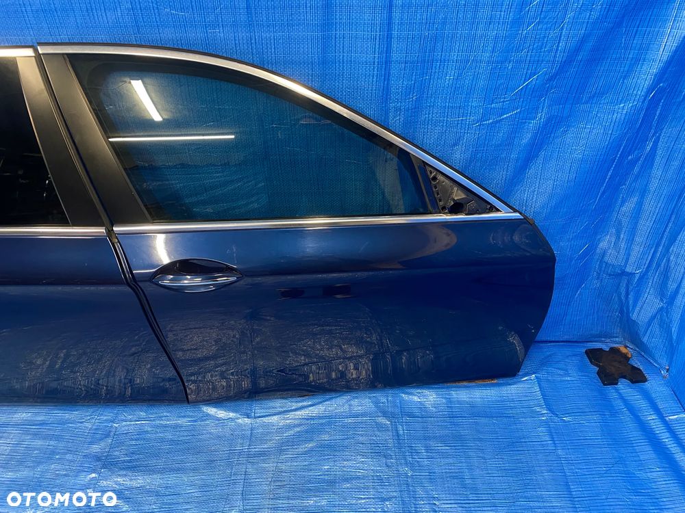 BMW F10 F11 DRZWI PRAWE PRAWY PRZÓD PRZEDNIE TYŁ TYLNE NIEBIESKIE A76 TIEFSEEBLAU  KOMPLETNE LAKIER ORYGINAŁ - 6