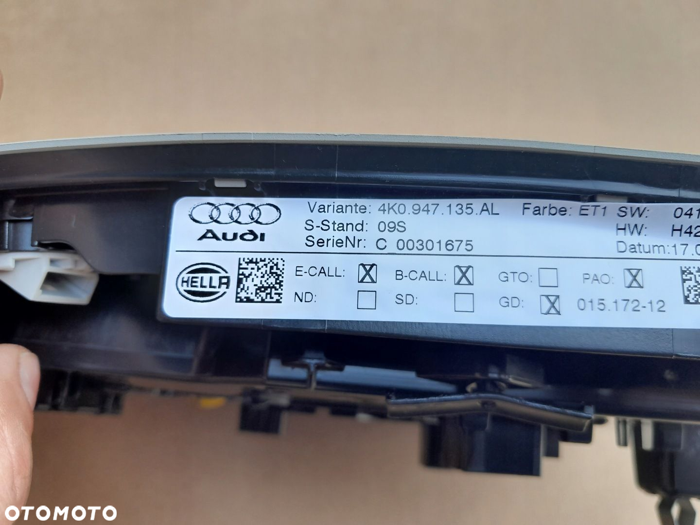 AUDI E-TRON A6 A7 Q7 LAMPKA PODSUFITKI 4K0947135AL - 2