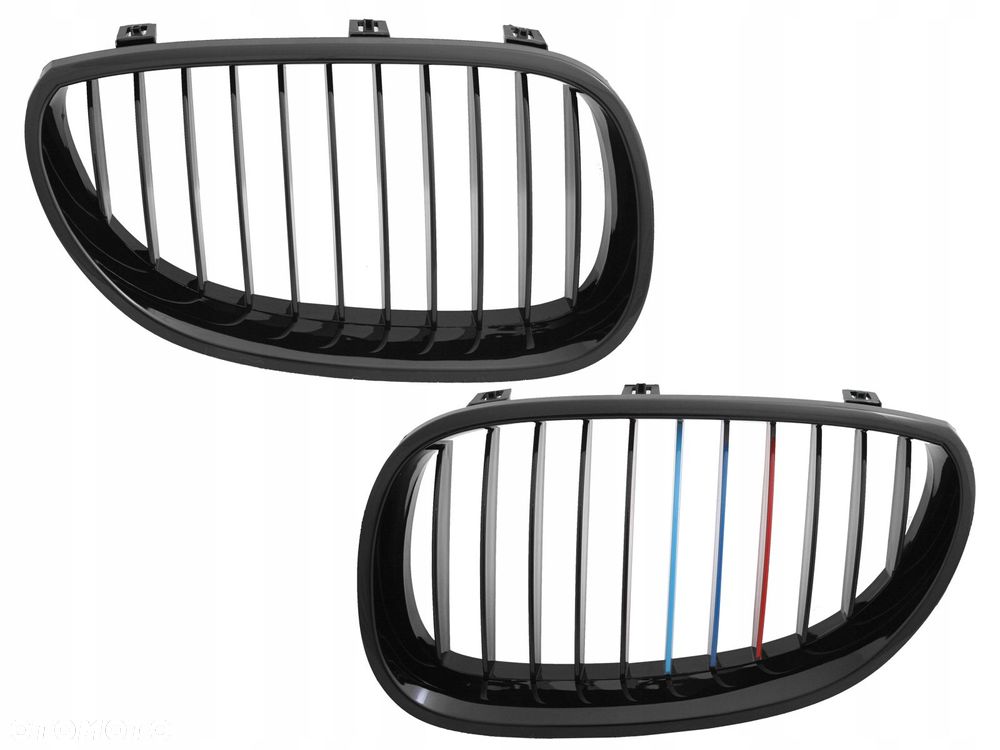 ATRAPA GRILL KRATKA BMW 5 E60 E61 TUNING BLACK POŁ - 1