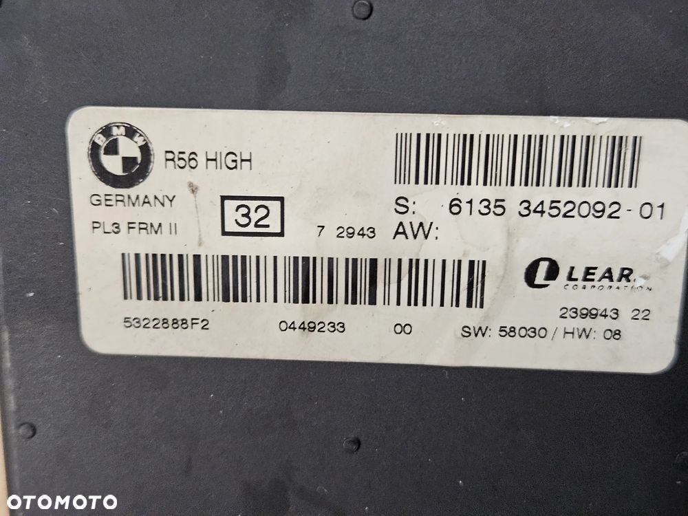 Mini Cooper R55 R56  moduł sterownik świateł 3456394-01 3452092 - 4