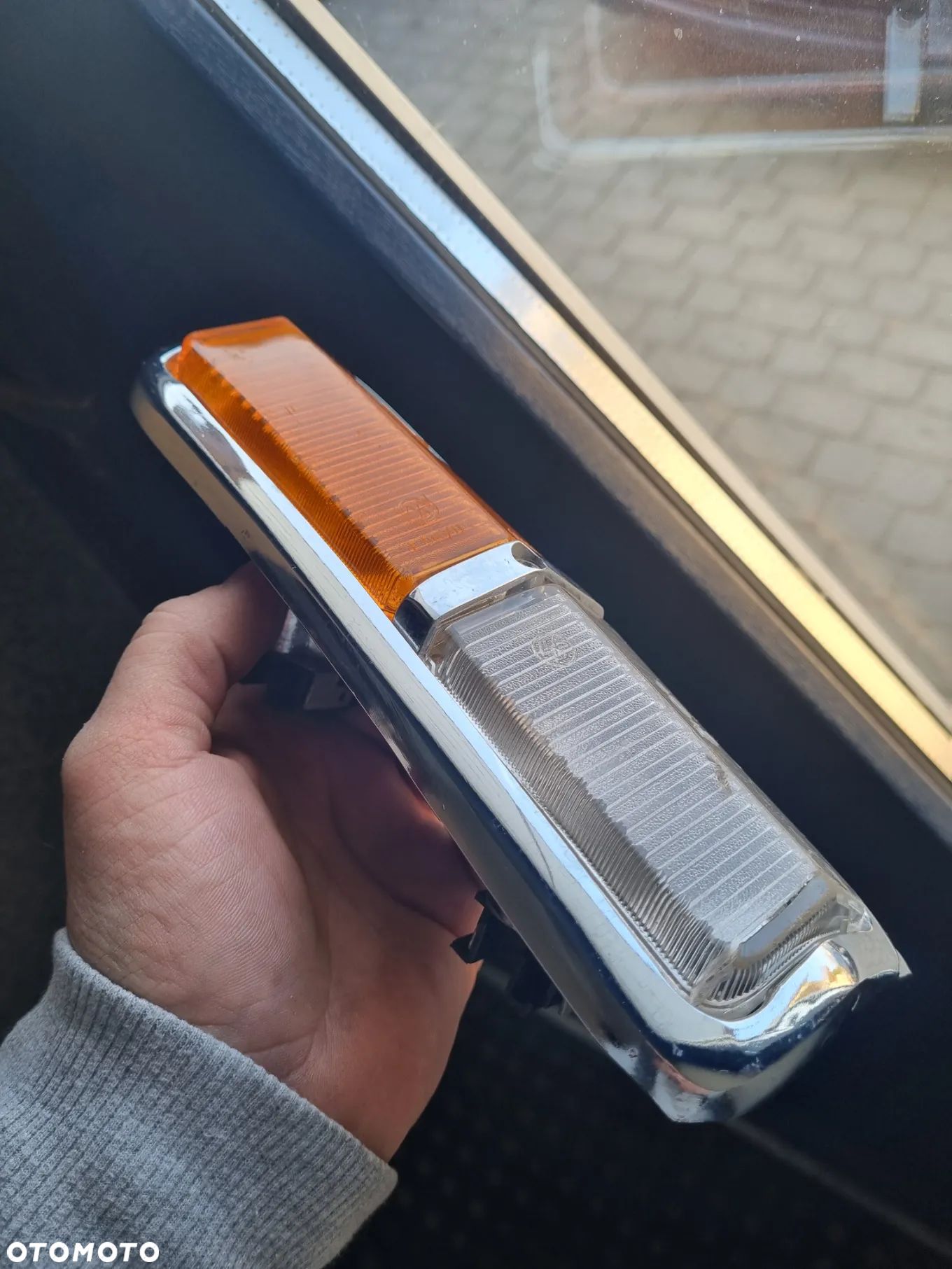 Lampy przód kierunkowskazy chrom stary typ Fiat 125p komplet - 1