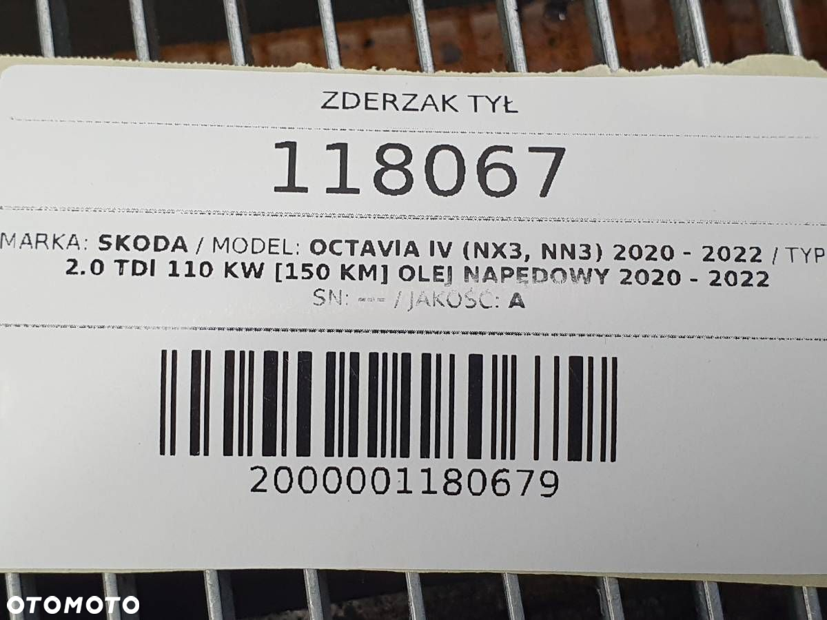 ZDERZAK TYŁ TYLNY PDC KOMPLETNY SKODA OCTAVIA IV LIFT SEDAN 8X8X F5W - 26