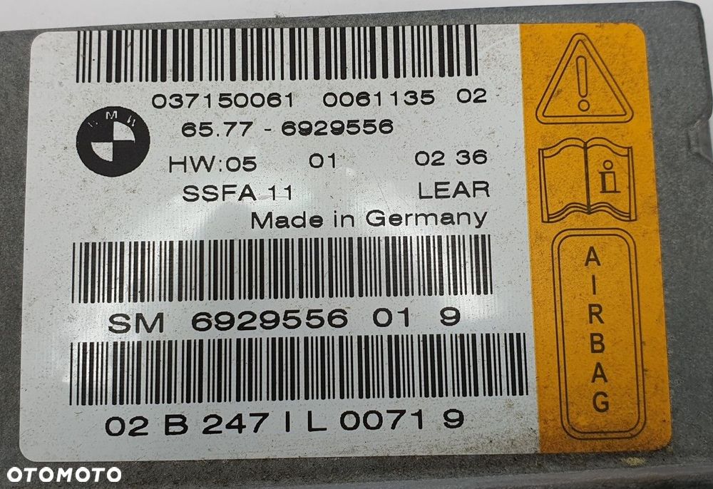 SENSOR AIR BAG AIRBAG LEWY PRZÓD BMW 7 E65 6929556 - 3