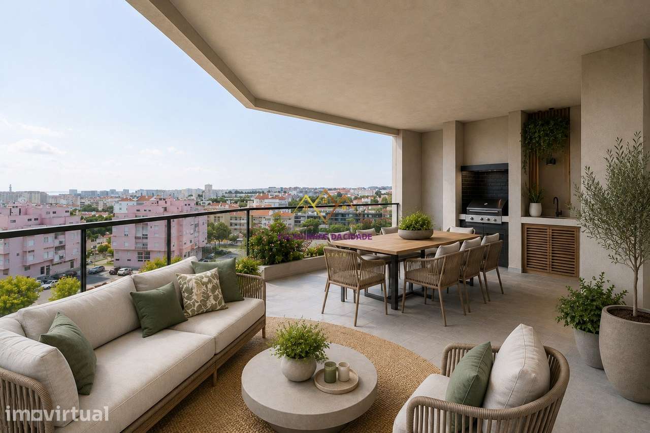 T2 com Vista Rio e 43 m² de Espaço Exterior, Garagem Box e 1 lugar de - Grande imagem: 2/31