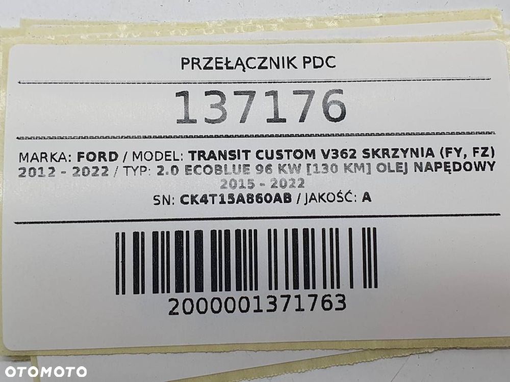 PRZEŁĄCZNIK PDC FORD TRANSIT CUSTOM I CK4T15A860AB - 4