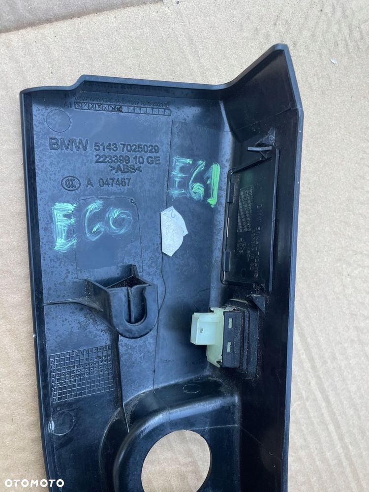 osłona progu słupka podstopnica lewa bmw e60 e61 zaslepka obd przycisk klap - 5