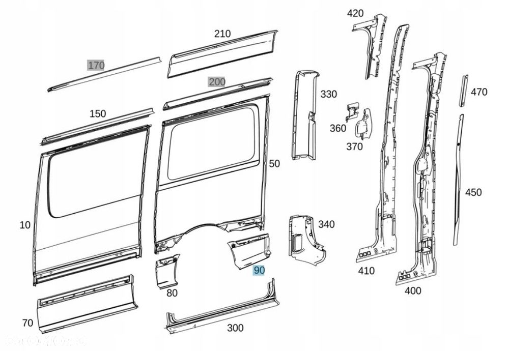 poszycie błotnika tył prawy mercedes sprinter w907 a9076370900 - 6
