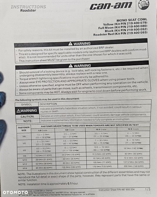 Nakładka siedzenia Can-Am Spyder RS  219400093 - 10