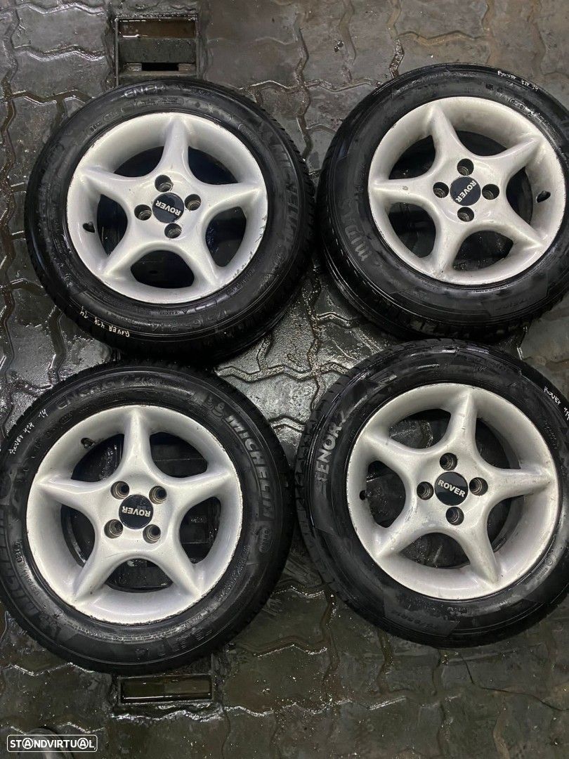 Jantes Rover R14 com pneus 175/55 furação 4x100 - 1