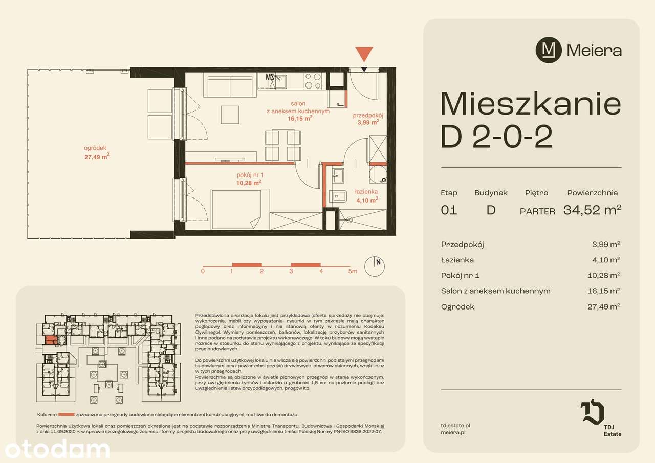 2-pokojowe mieszkanie 34m2 + ogródek Bez Prowizji - Pełny obrazek: 2/13