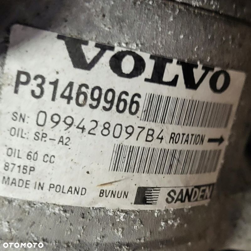 VOLVO V40 S60 V60 2.0 D2 SPRĘŻARKA KOMPRESOR KLIMATYZACJI P31469966 - 2