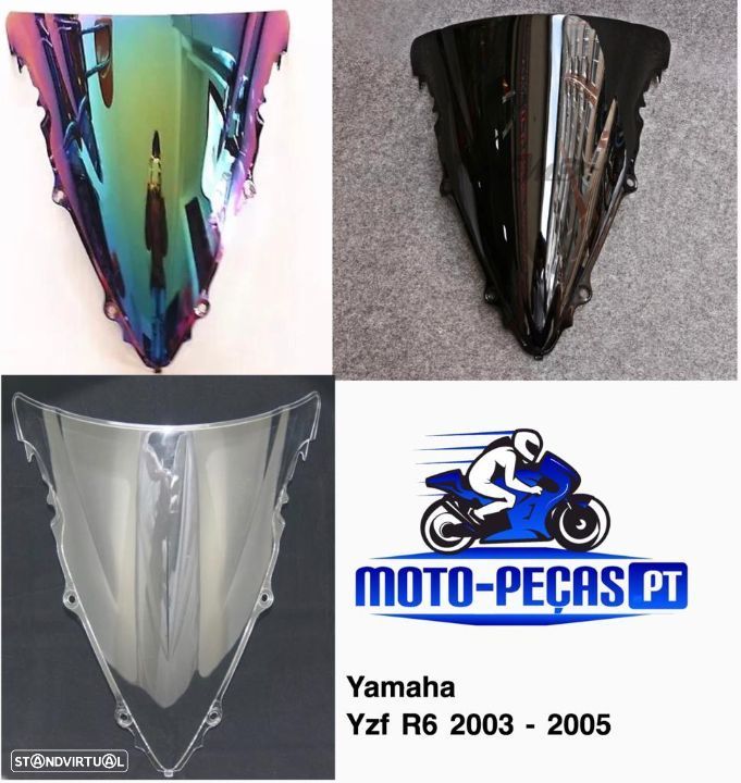 viseira nova  yamaha yzf R6 ano 2003 ate 2005  vidro bolha - 1