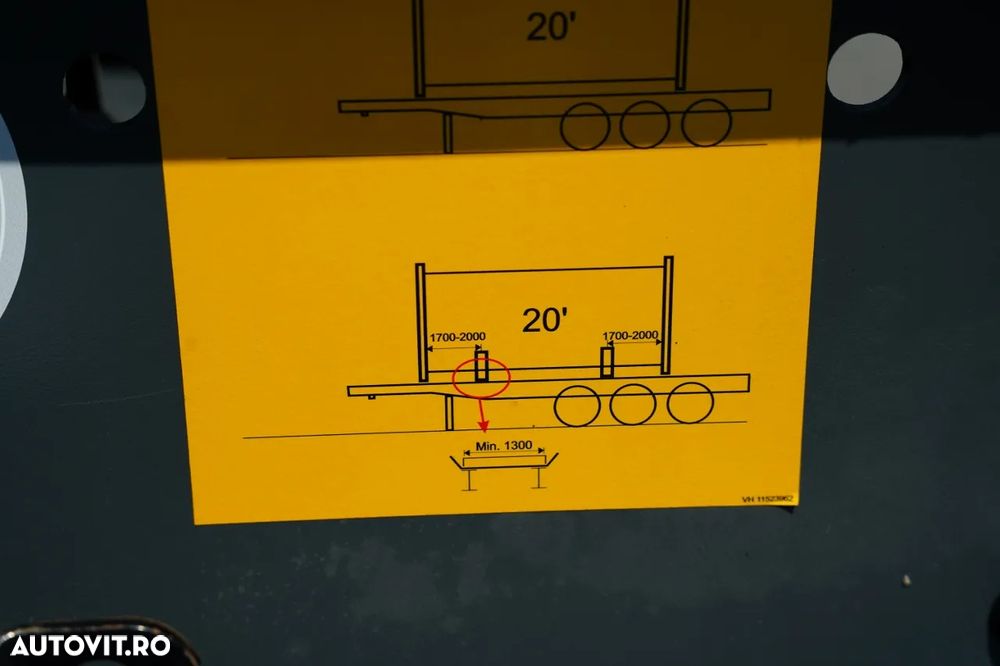 Van Hool / SEMIREMORCĂ CONTAINER / SUB REZERVOR / ADR COMPLET / 3 AXE / AXE SAF / JANTE DIN ALIAJ - 28
