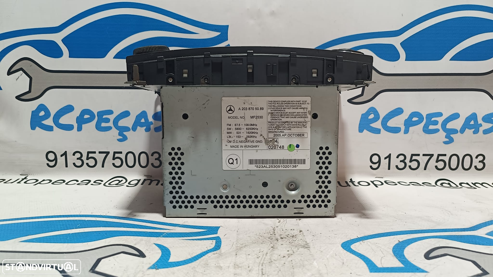 RADIO AUTORADIO LEITOR CD MERCEDES BENZ CLASS C W203 A2038705089 2038705089 DISPLAY COMANDOS COMUTADOR PAINEL CONTROLO COMUNICAÇÃO - 8