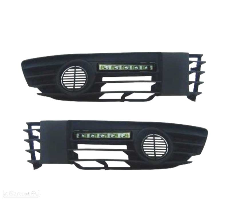 LUZ DIURNA VOLKSWAGEN VW PASSAT 00-05 CRISTAL CLARO CROMADO + REJILLAS - 2
