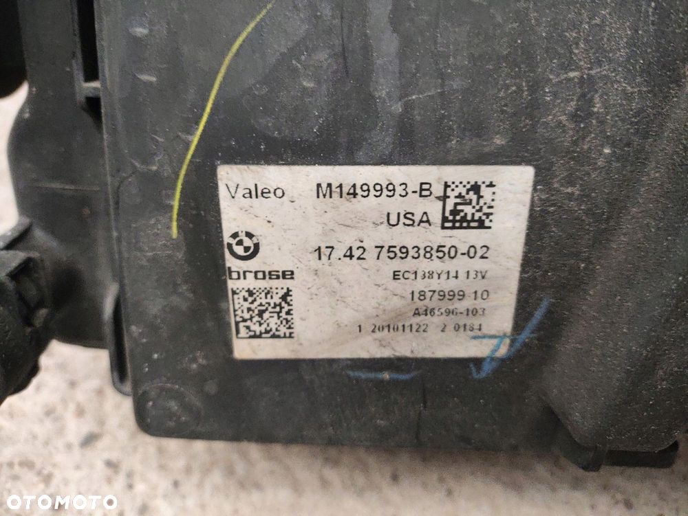 BMW X3 F25 2.8 N52 N52B30 3.0 WENTYLATOR CHŁODNICY WODY 7593850 17427593850 - 2
