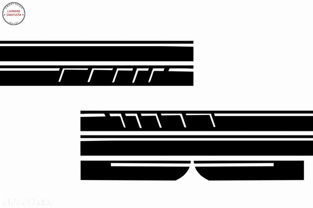 Bara Fata cu Stickere Laterale Negru Mat Mercedes A-Class W176 (2012-2018) A45 Des- livrare gratuita - 12