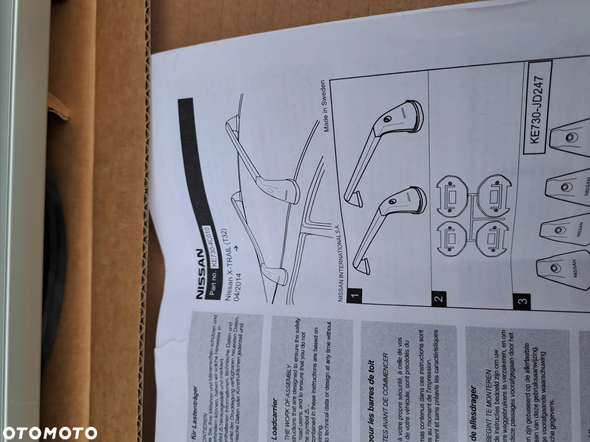 bagażnik dachowy Nissan X-Trail III T32 Poprzeczki dachowe aluminiowe do wersji bez relingów Nissan X-Trail III T32 T-32 2014r KE730-4C010 KE7304C010 - 3