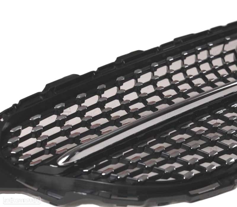 GRELHA DIANTEIRA MERCEDES W205 C205 19- LOOK DIAMOND PRETO - 3