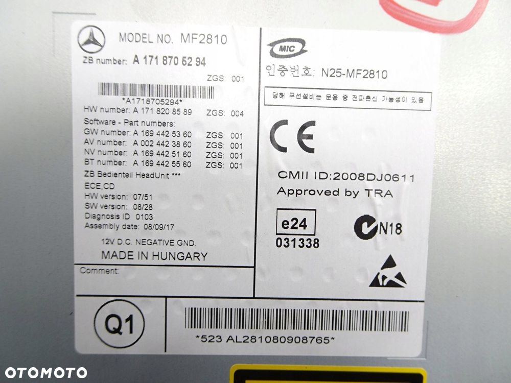 radio cd mercedes slk amg r171 a1718705294 - 12