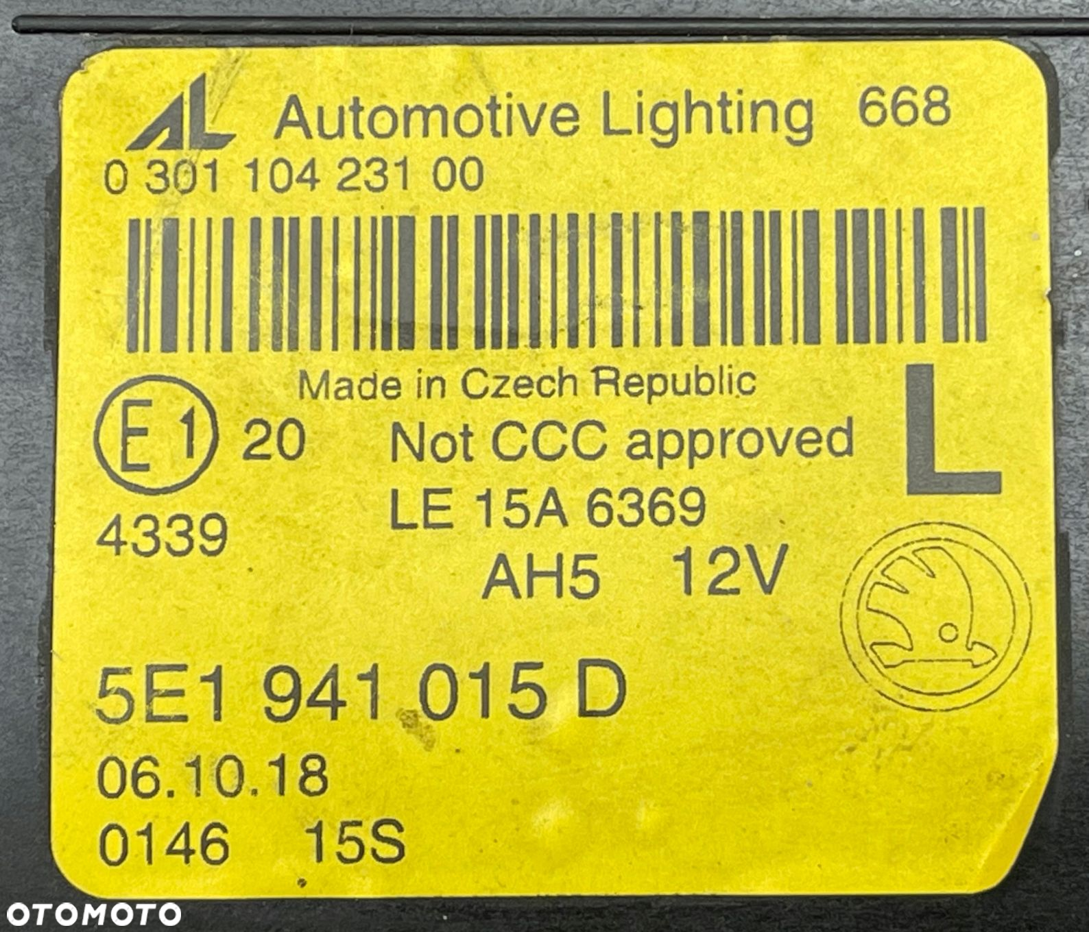 SKODA OCTAVIA III LIFT 2017 - LAMPA LEWA PRZÓD PRZEDNIA FULL LED 5E1941015D - 5