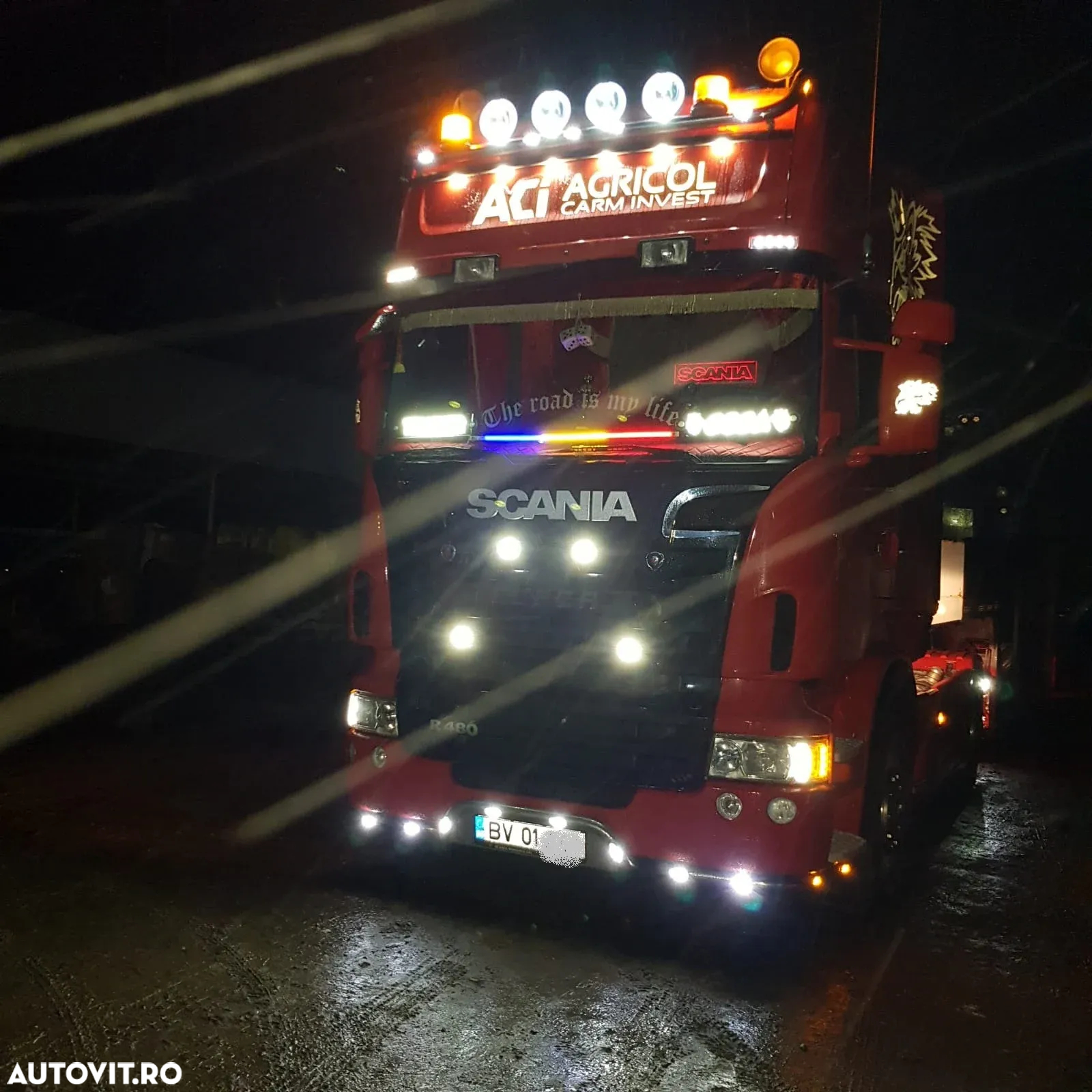 Bara proiectoare, Scania R, Topline, Highline, 7 x LED-uri, instalatie proiectoare si suporti - 7