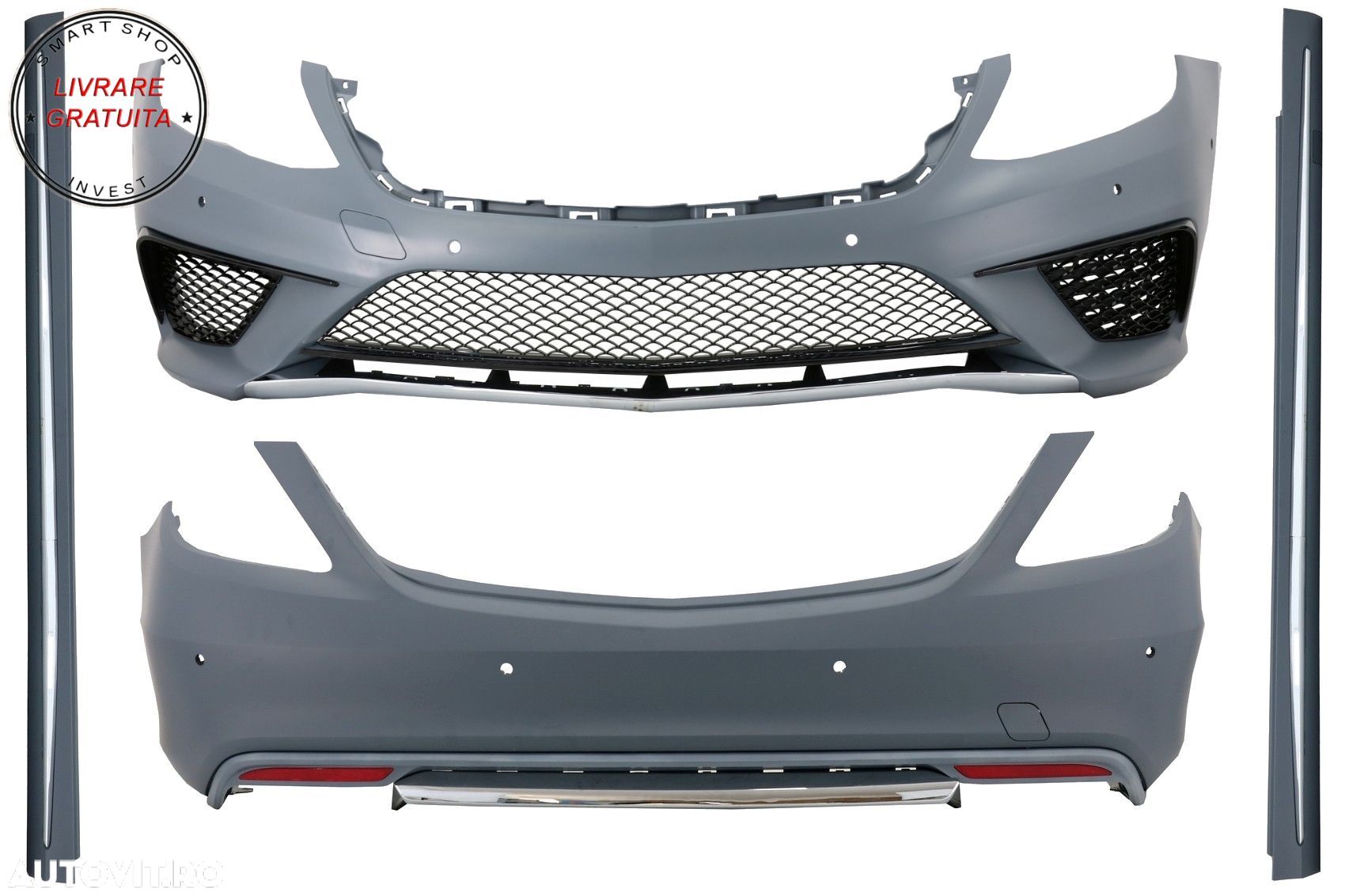 Pachet Exterior Mercedes S-Class W222 (2013-06.2017) S63 Design cu Praguri lateral- livrare gratuita - 1