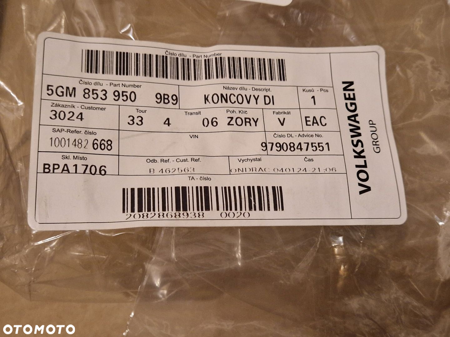 Golf 7 VII GTI Dolot kierownica wlot powietrza w zderzak 5GM853950 NOWY OE - 4