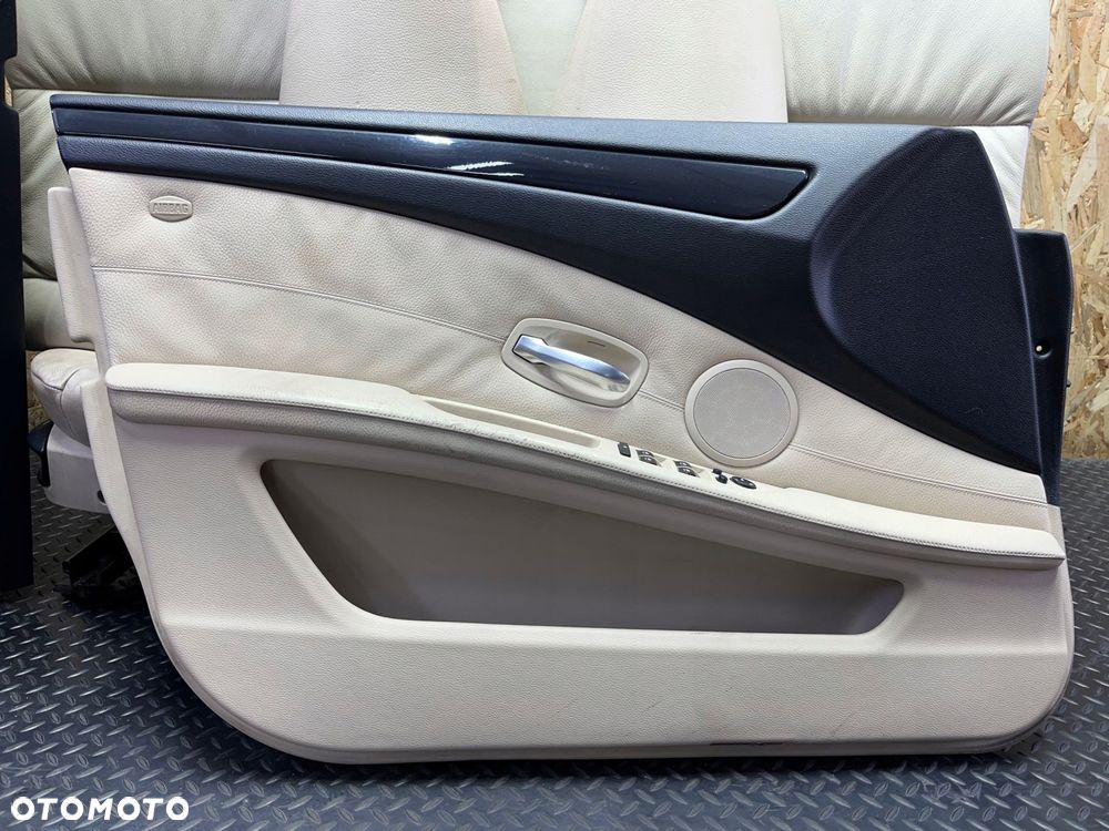 komplet fotele kanapa boczki tapicerka kremowa skÓra europa bmw e61 lift - 6