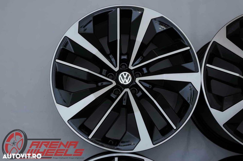 Jante Noi 20 inch Originale VW Touareg 3 CR R20 Negru Diamond Cut - 2