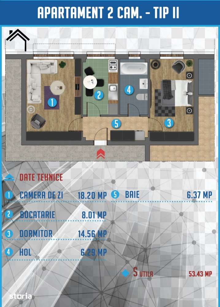 Apartament de vanzare 2 camere bloc nou - Platou Prundu Pitesti - Imagine principală: 4/4