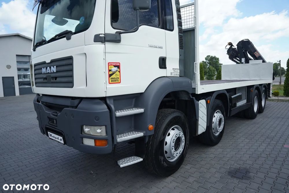 MAN TGA 35.360 /  PLATFORMA 8x4 + HDS HIAB 166 D-4 / MAX UDŹWIG: 4 600 KG /  ROTATOR / PILOT - 16