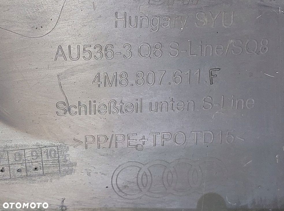 OSŁONA POD ZDERZAK PRZÓD AUDI Q8 18r S-LINE 4M8807611F - 7
