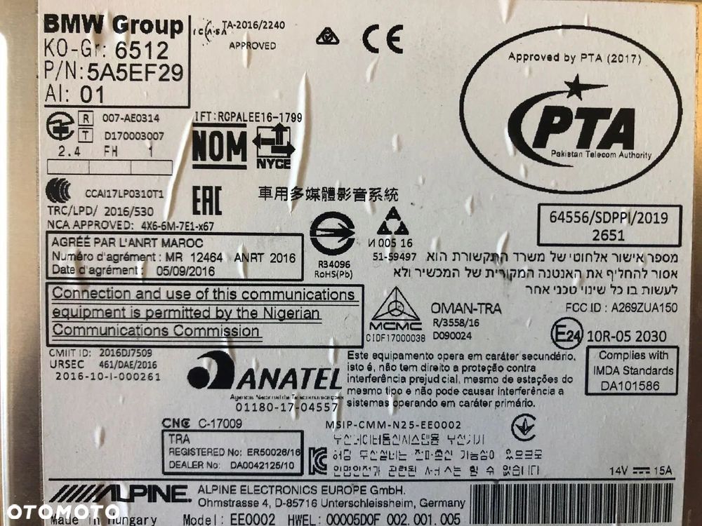 RADIO NAWIGACJA BMW F20 F30 X2 F39 X1 F48 G20 G30 G01 5A5EF29 - 2