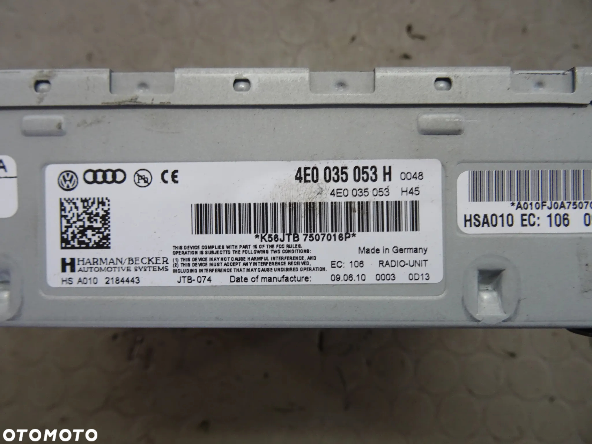 4E0035053H tuner radia Audi A8 D4 4H czesci - 3