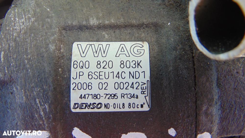 Compresor AC/Clima Skoda Fabia 1/VW Polo 9N/Seat Ibiza/VW Fox 1.2 benzina cod BME an 2002-2008 cod 6Q0820803K - 3