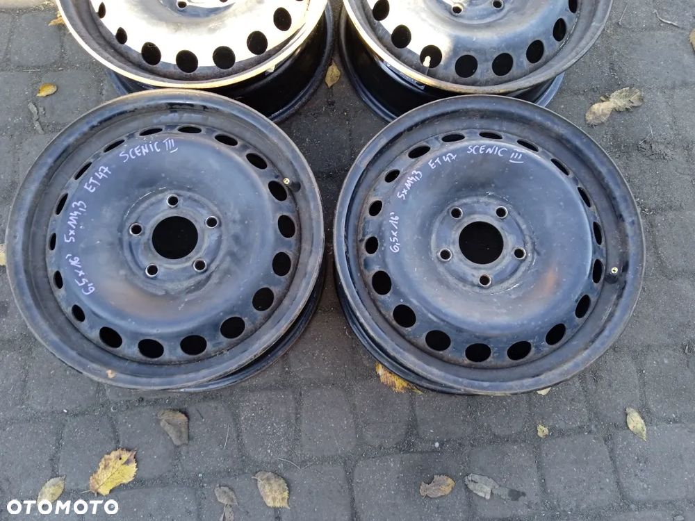 FELGI STALOWE RENAULT SCENIC III MEGANE III 6,5x16 5X114,3 ET47 KOMPLET ORYGINAŁ - 2